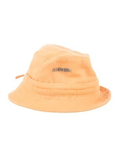 Pre-owned Jacquemus Bow Accent Bucket Hat In Orange