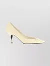 Jacquemus Tourni 80 Python-embossed Leather Pumps In White
