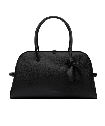 Jacquemus Bow Detail Shoulder Bag In Black