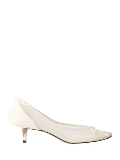 Jacquemus Bow-embellished Mesh Pumps In White