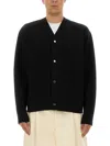 Jacquemus Boxy Black Cardigan With V-neckline And Button-down Front In Black