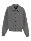 Jacquemus Mens Grey Feltro Pointed-collar Wool Bomber Jacket In Gray