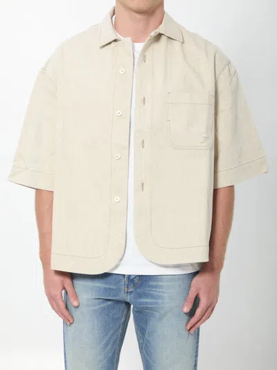 Jacquemus Boxy Denim Shirt In Neutral