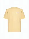 Jacquemus Le T-shirt Gros Grain Beige T-shirt With Logo Patch On The Front In Cotton Man In Neutral