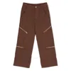 Jacquemus Boys Le Cargo Cotton Trousers In Brown