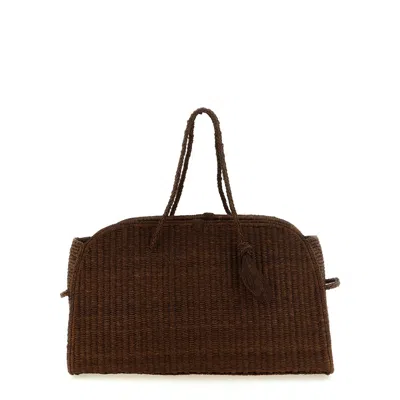 Jacquemus Braided Raffia Tote Bag  Brown