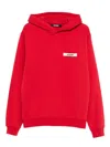 Jacquemus Men Le Hoodie Grosgrain Hooded Sweatshirt In Red