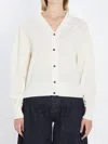 Jacquemus Womens Off-white Le Brode Logo-embroidered Knitted Wool Cardigan In White