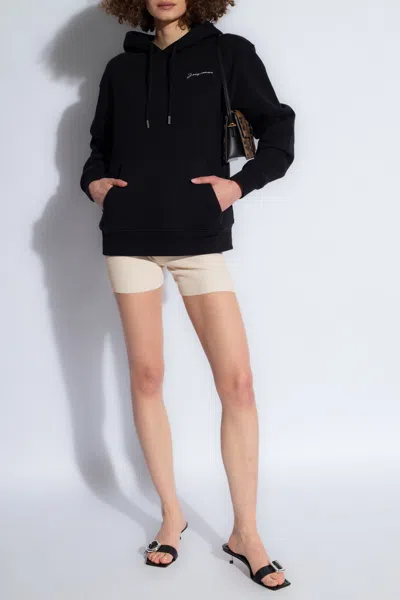 Jacquemus ‘brode' Hoodie With Logo In Black