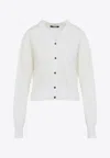 Jacquemus Womens Off-white Le Brode Logo-embroidered Knitted Wool Cardigan In White