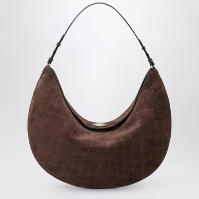 Jacquemus Large Brown Crocodile Effect Leather Ovalo Bag