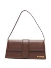 Jacquemus Women Chocolate Brown Gold-tone Logo Lettering Single Top Handle Flap-buckle Fastening In Brown
