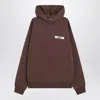 Jacquemus Gros Grain Hooded Sweatshirt In Brown