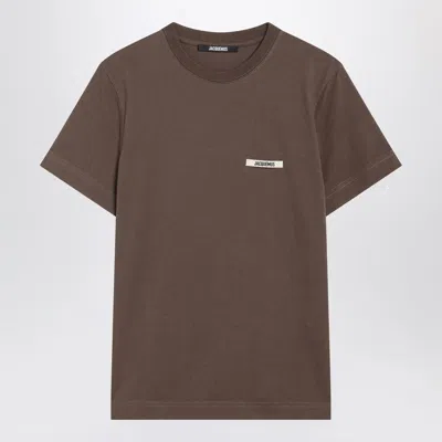JACQUEMUS JACQUEMUS BROWN GROS GRAIN T-SHIRT