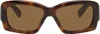 Jacquemus Brown La Croisière 'the Croisière' Sunglasses In T-shell/ Silver/ Bro
