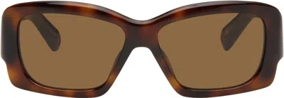 Jacquemus Brown La Croisière 'the Croisière' Sunglasses In T-shell/ Silver/ Bro