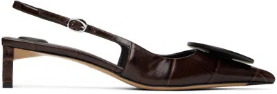 JACQUEMUS BROWN LA CROISIÈRE 'THE LOW DUELO SLINGBACKS' HEELS