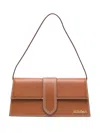 Jacquemus Long Leather Shoulder Bag With Rectangular Shape In Light Brown