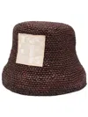 Jacquemus Ficiu Bucket Shape Patch Detail Hat In Brown