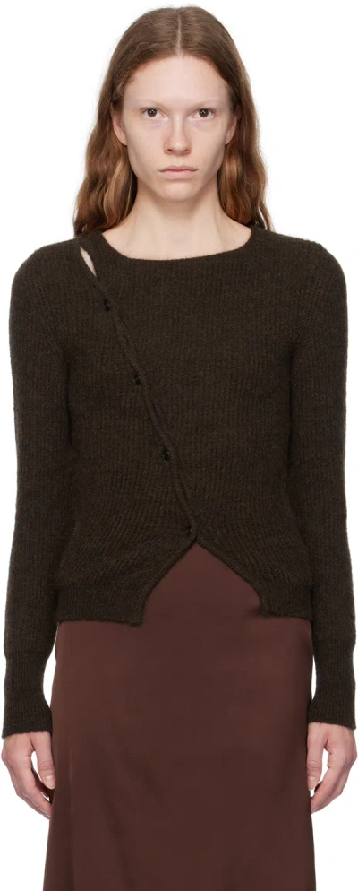 Jacquemus Brown Le Chouchou 'la Maille Pau' Cardigan In 881 Dark Brown 1