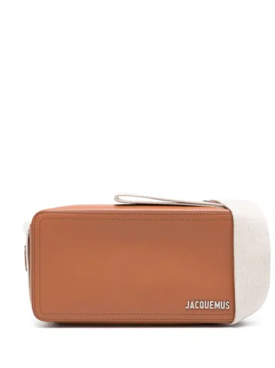 JACQUEMUS BROWN LE CUERDA HORIZONTAL CROSSBODY BAG