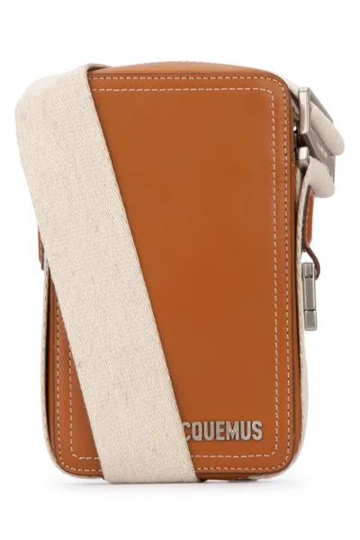 JACQUEMUS BROWN LE CUERDA VERTICAL CROSSBODY BAG