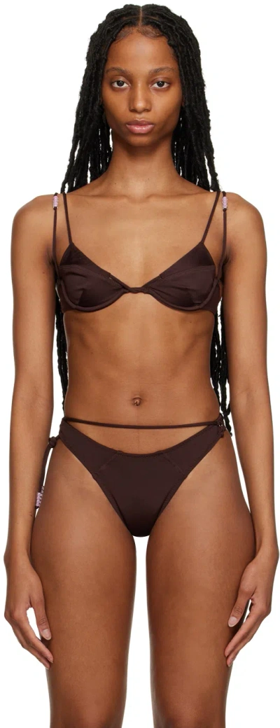 Jacquemus Brown Le Haut De Maillot Barco Bikini Top