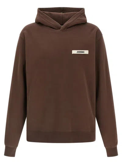 JACQUEMUS MEN BROWN LE HOODIE GROS GRAIN SWEATSHIRT, S LUXURY SWEATSHIRTS & HOODIES FOR MEN DARVEYS