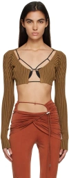 Jacquemus Brown Le Raphia 'la Maille Pralù' Cardigan In 850 Brown