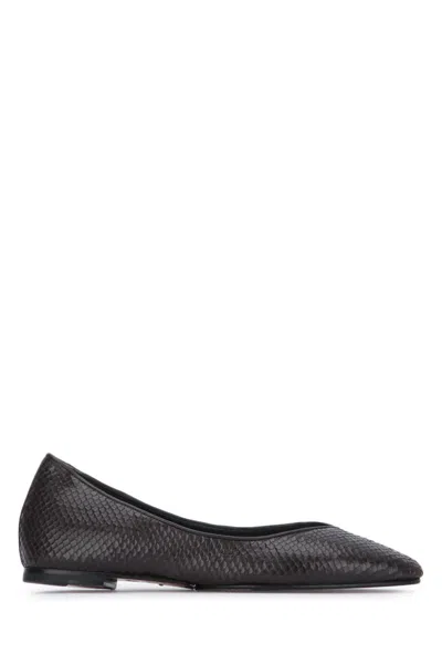 JACQUEMUS BROWN LEATHER BALLET FLATS