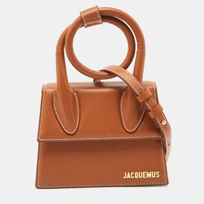 Pre-owned Jacquemus Brown Leather Le Chiquito Noeud Top Handle Bag