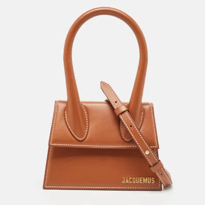 Pre-owned Jacquemus Brown Leather Le Chiquito Top Handle Bag
