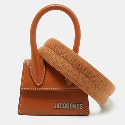 Pre-owned Jacquemus Brown Leather Mini Le Chiquito Top Handle Bag