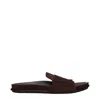 Jacquemus Slip-on Brown Suede Mules With Scalloped Detailing In Brown