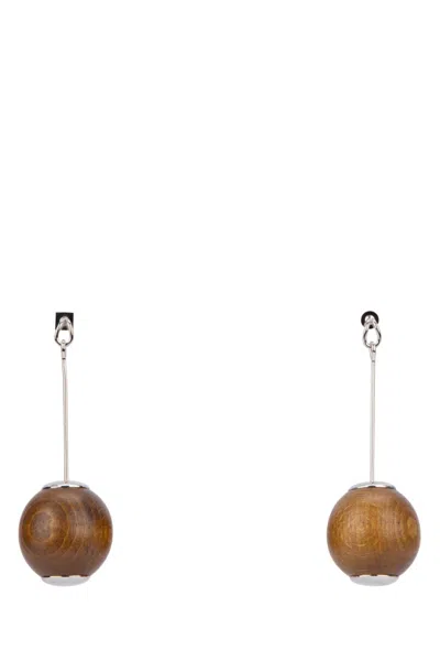 JACQUEMUS BROWN LES GRANDES BOUCLES NODO EARRINGS