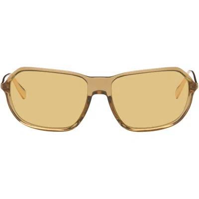 Jacquemus Brown Linda Farrow Edition 'the Mimosa' Sunglasses In 810 Brown/ Light Gol