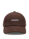 Jacquemus Men Logo Motif Baseball Cap In Brown