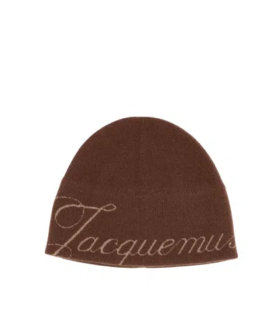 Jacquemus Brown Logo Beanie Cap