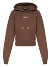 Jacquemus Drawstring Hood Gros-grain Hoodie In Brown