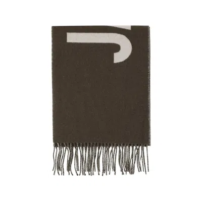 Jacquemus Brown Logo Scarf In Multi