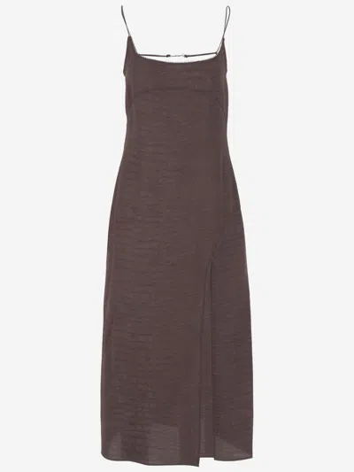 JACQUEMUS BROWN NOTTE DRESS
