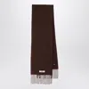 Jacquemus Fringed Brown Mohair-alpaca Blend Scarf In Brown