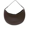 Jacquemus Le Calisso Rond Large Brown Shoulder Bag With Adjustable Strap And Embossed Logo In Leather Woman In Brown