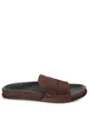 Jacquemus Diamond Cut Suede Slides With Flat Sole In Brown