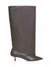 Jacquemus Women Brown Smooth Leather Wide The High Tourni Boots In Brown