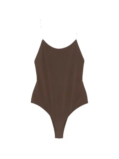Jacquemus Le Maillot Cabana Swimsuit In Brown
