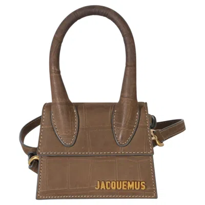 Pre-owned Jacquemus Brown Suede Croc Embossed Le Chiquito