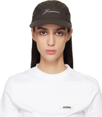 Jacquemus Brown 'the Baluchon' Baseball Cap In Black