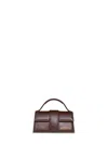Jacquemus Glossy Leather Structured Shoulder Bag With Adjustable Strap In Brown