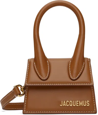Jacquemus Le Chiquito Moyen Leather Top Handle Bag In Light Brown